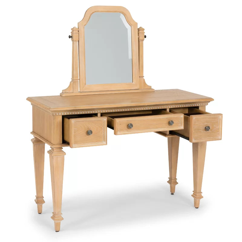 Furnishiaa Solid Wood Distressed Dressing Table