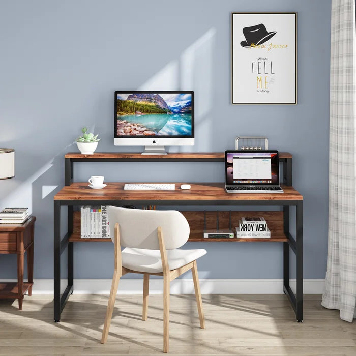 FURNISHIAA Sheesham Wood Designer Study & Computer Table, for Living Room