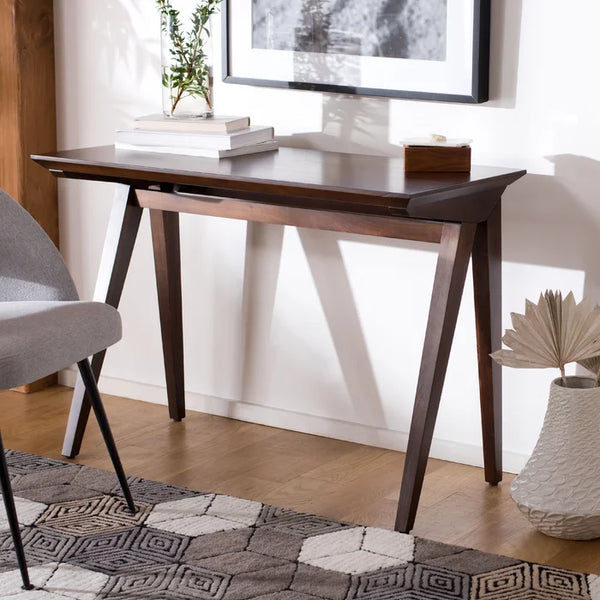 FURNISHIAA Brown Sheesham Wood Study Table For Home Office & Living Room, Multipurpose Table