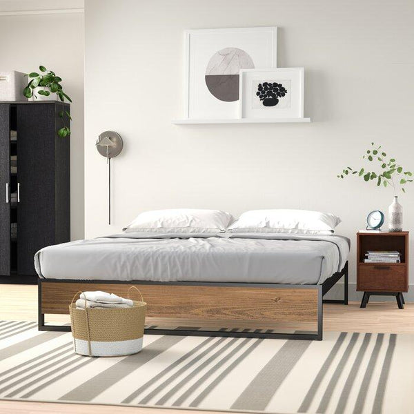 Iron and Sheesham Solid Wood Furniture for Bedroom Home - Furnishiaa