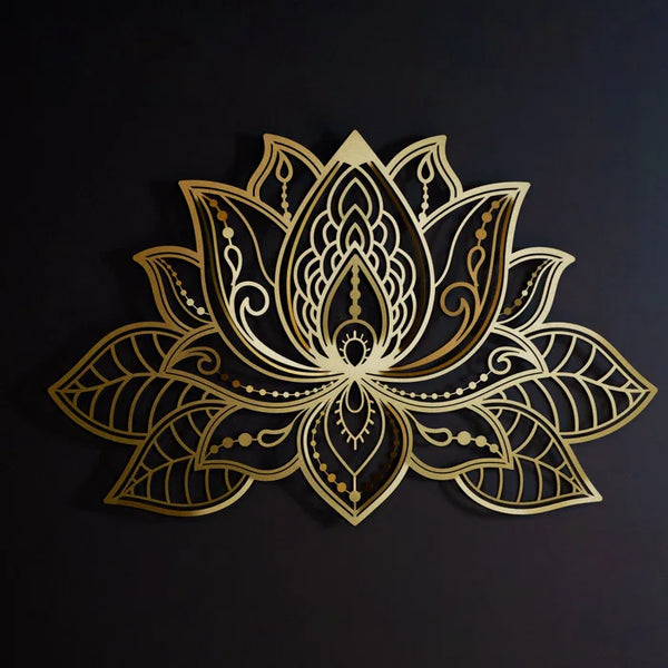 Metal 3D Lotus Wall Hanging Wall Art for Home & Décor