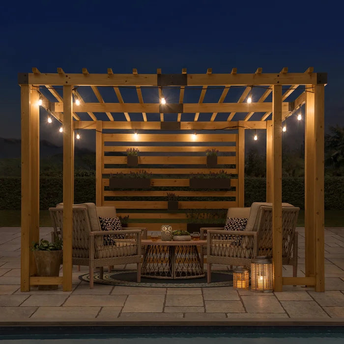 Solid Wood 10.5 fit X 10 fit Pergola Hanging Planters