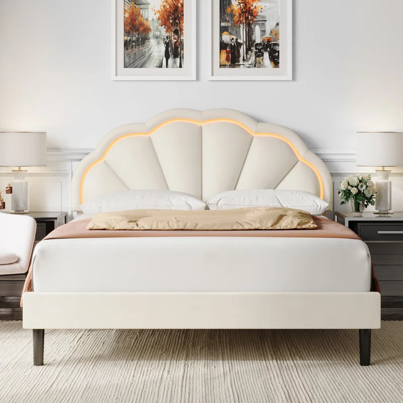 NightCraft Flowerboard Upholstered Bed