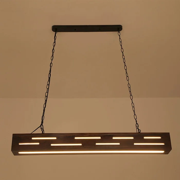 Solid Wood Linear LED Hanging Light