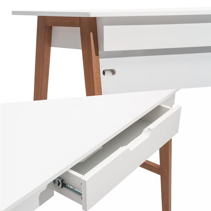 FURNISHIAA Solid Wood Study and Computer Table With Single Drawer for Home & Office