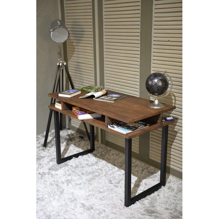 Iron Frame Solid sheesham Wood Study Table for Students Office Desk Computer Table Console Tables for office Living Room - Furnishiaa