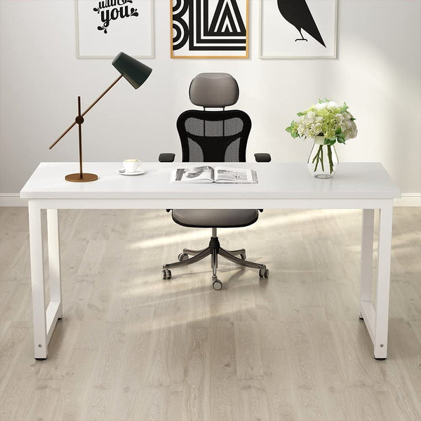 FURNISHIAA White Wooden Study and Computer Table, Table for Home & Office, Multipurpose Table