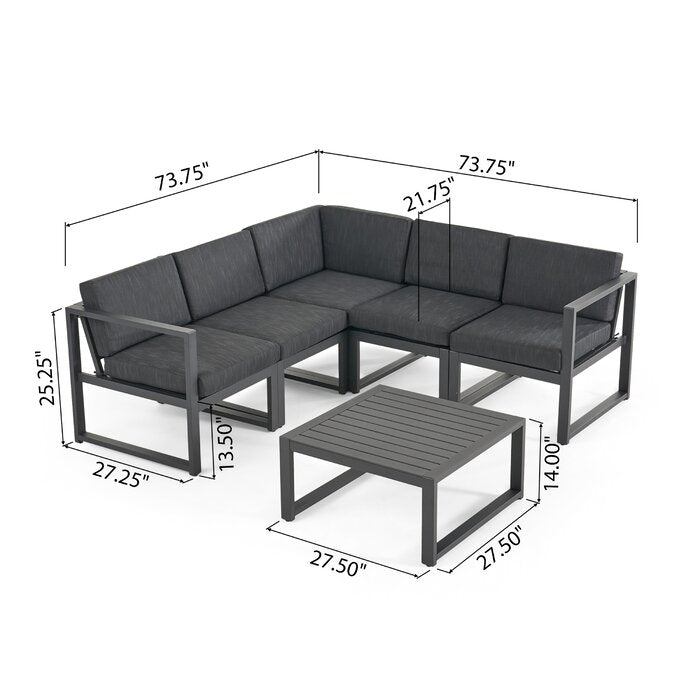 ModernMetal Minimal Sofa Set with Iron Frame