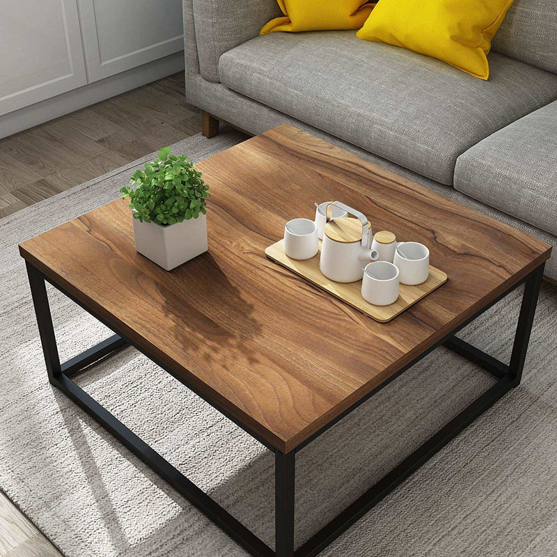 Furnishiaa Iron Frame Solid Wood Accent Coffee Tables for Living Room Furniture Center Table for Home - Furnishiaa