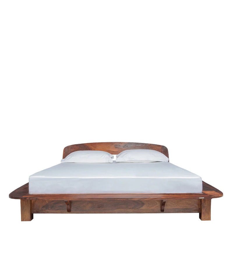 Furnishiaa Solid Sheesham Wood Sleek and Durable Design Low Profile Bed