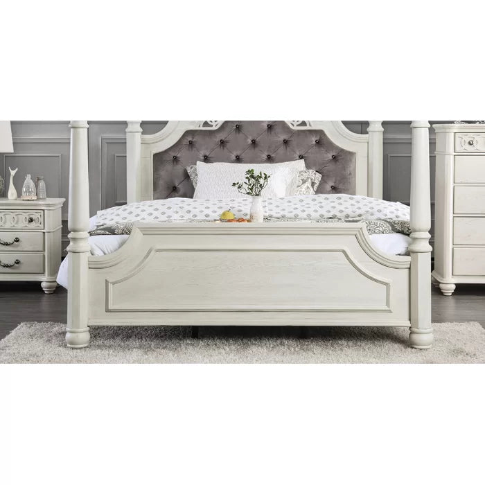 Stylewood Royal Poster Bed with Upholstered Headboard