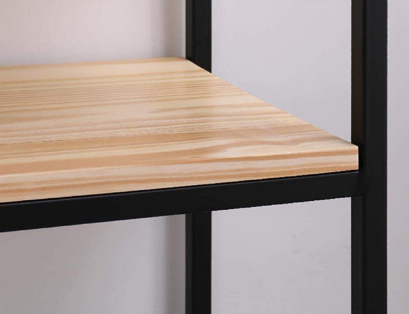 Sheesham Iron Frame Solid Wood Bedside Table for Bedroom Sofa Stool for Living Room - Furnishiaa