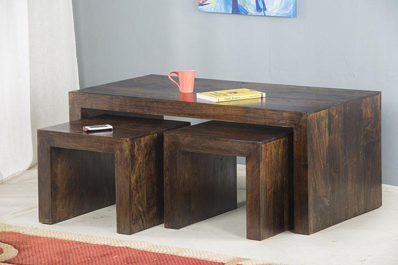 Solid Sheesham Wood Center Coffee Table for Home - Furnishiaa
