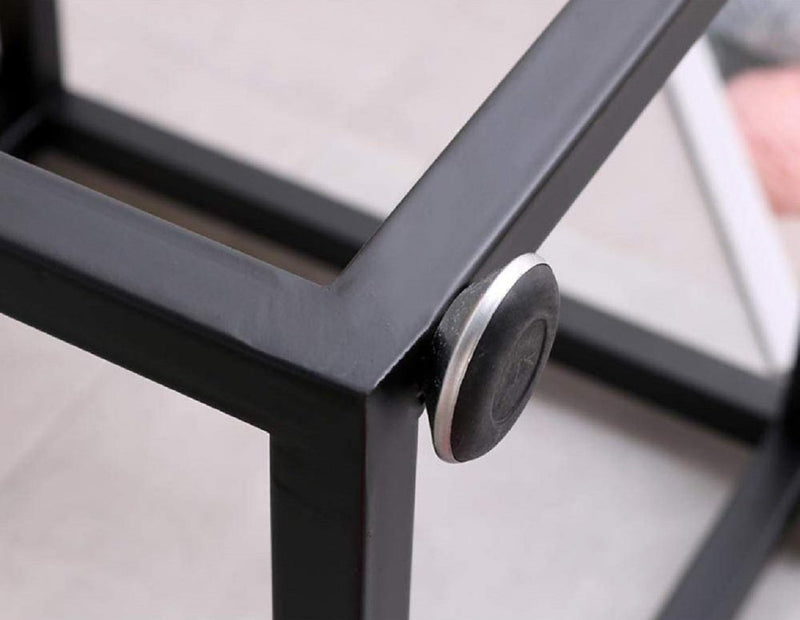 Sheesham Iron Frame Solid Wood Bedside Table for Bedroom Sofa Stool for Living Room - Furnishiaa
