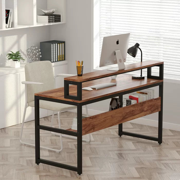 FURNISHIAA Sheesham Wood Designer Study & Computer Table, for Living Room