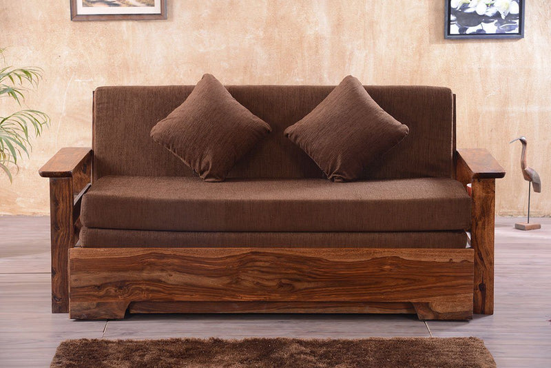 Solid Sheesham Wood Sofa cum Bed - Furnishiaa