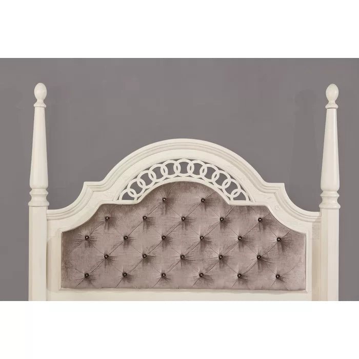 Stylewood Royal Poster Bed with Upholstered Headboard