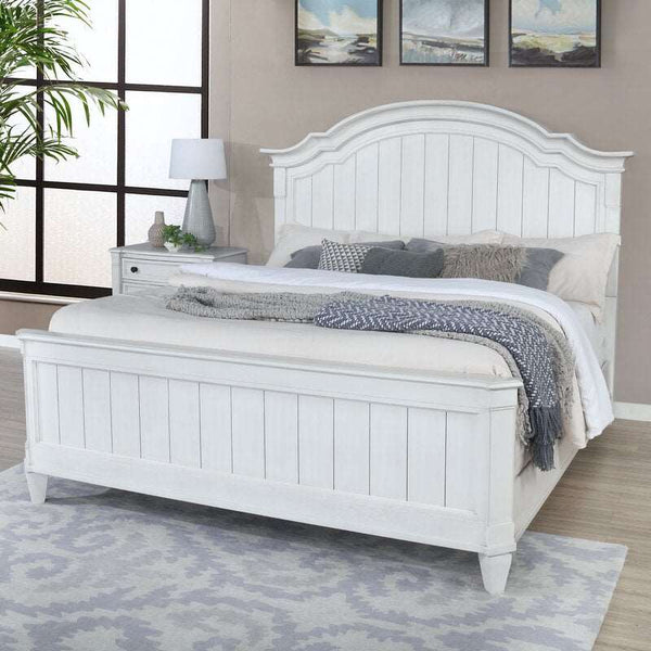 Designer Solid Sheesham Wood Bed For Bedroom ( White )