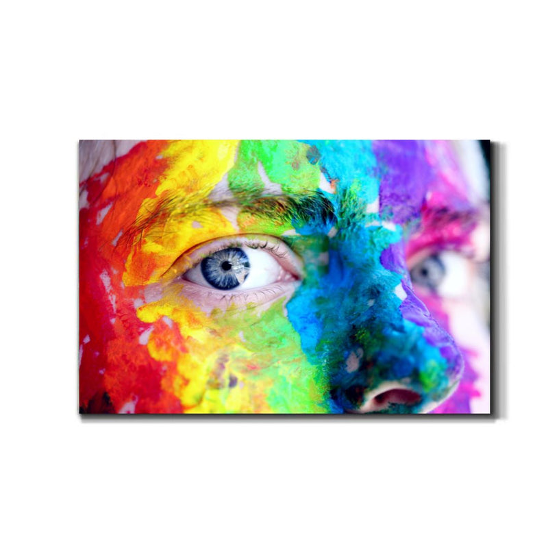 Colors on Face Art Wrapped Canvas Wall Painting for Home